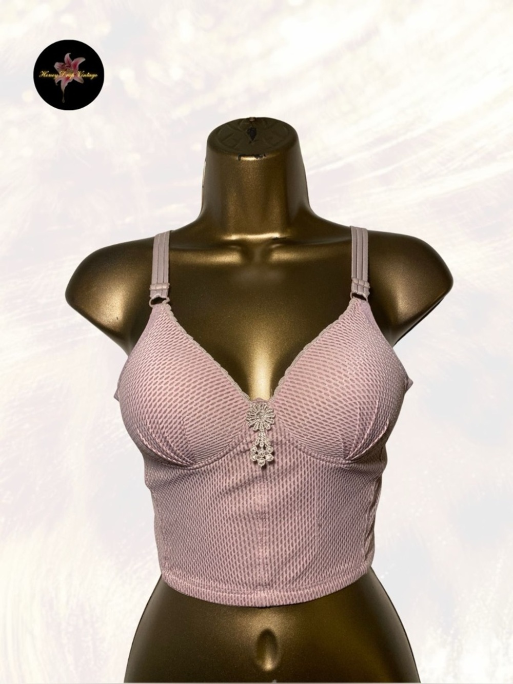 Euro Blush Pink Textured Bustier Crop Top
